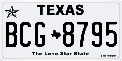 TX license plate BCG8795