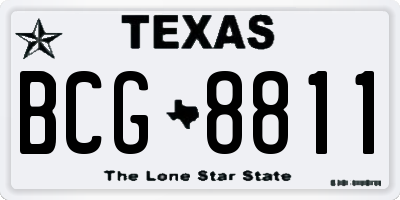 TX license plate BCG8811
