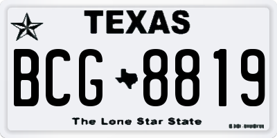 TX license plate BCG8819
