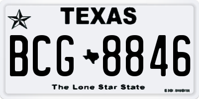 TX license plate BCG8846