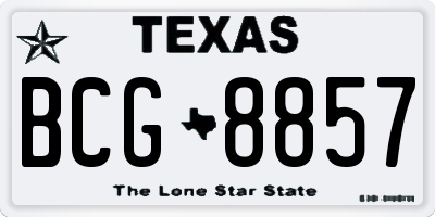 TX license plate BCG8857