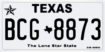 TX license plate BCG8873