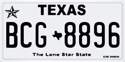 TX license plate BCG8896