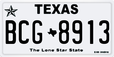TX license plate BCG8913