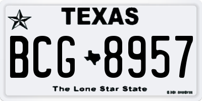 TX license plate BCG8957
