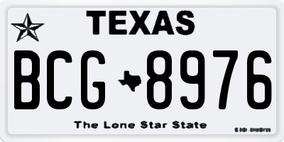 TX license plate BCG8976