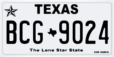 TX license plate BCG9024