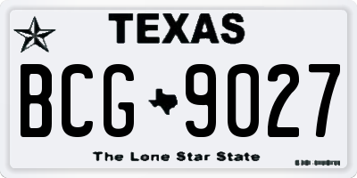TX license plate BCG9027