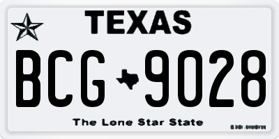 TX license plate BCG9028