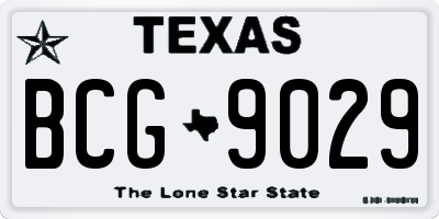 TX license plate BCG9029
