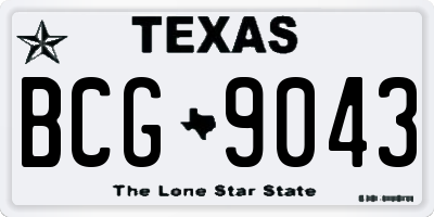 TX license plate BCG9043