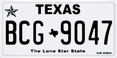 TX license plate BCG9047