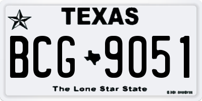 TX license plate BCG9051