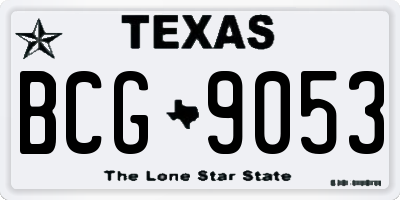 TX license plate BCG9053