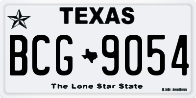 TX license plate BCG9054