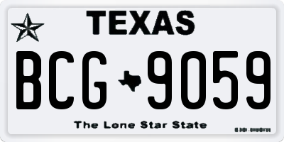 TX license plate BCG9059