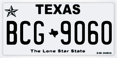TX license plate BCG9060