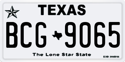 TX license plate BCG9065