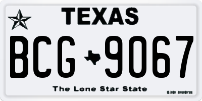 TX license plate BCG9067