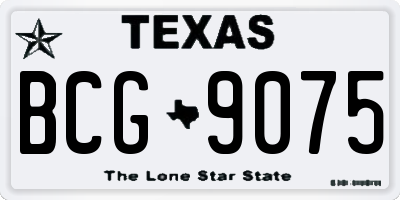 TX license plate BCG9075