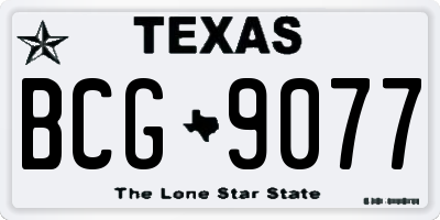 TX license plate BCG9077