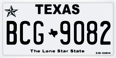 TX license plate BCG9082