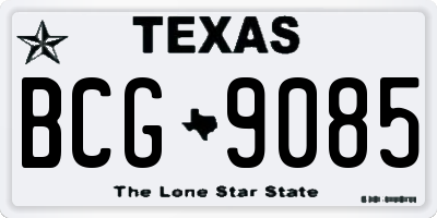 TX license plate BCG9085