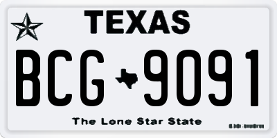TX license plate BCG9091