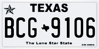 TX license plate BCG9106