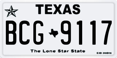 TX license plate BCG9117