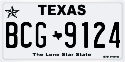 TX license plate BCG9124