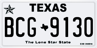 TX license plate BCG9130