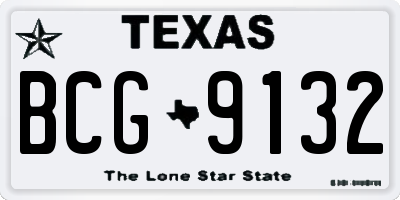 TX license plate BCG9132