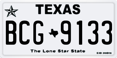 TX license plate BCG9133