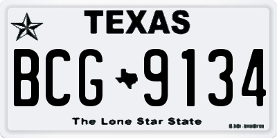 TX license plate BCG9134