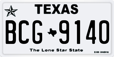 TX license plate BCG9140