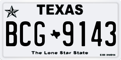 TX license plate BCG9143