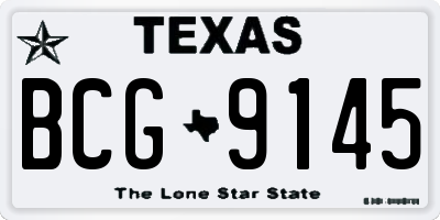 TX license plate BCG9145