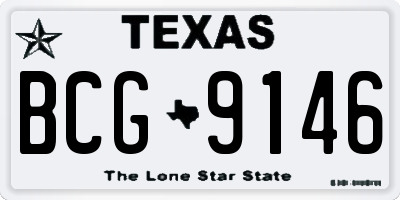 TX license plate BCG9146
