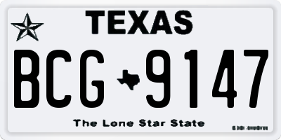TX license plate BCG9147