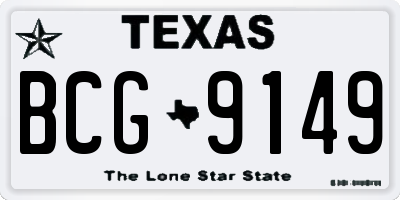 TX license plate BCG9149