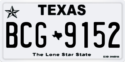 TX license plate BCG9152