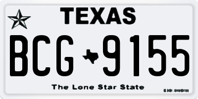 TX license plate BCG9155