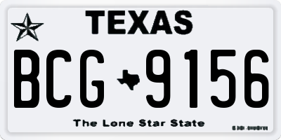 TX license plate BCG9156