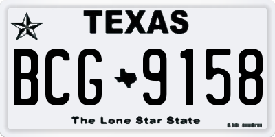 TX license plate BCG9158