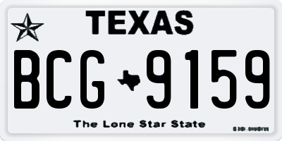 TX license plate BCG9159