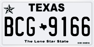 TX license plate BCG9166