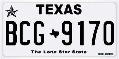 TX license plate BCG9170