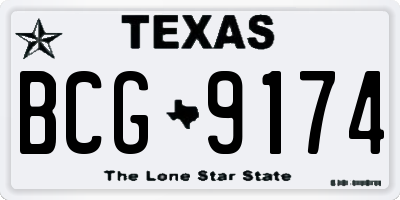 TX license plate BCG9174