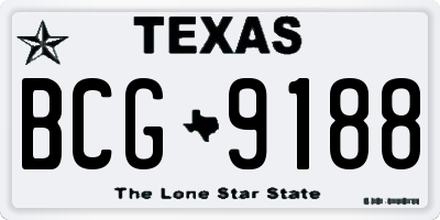 TX license plate BCG9188